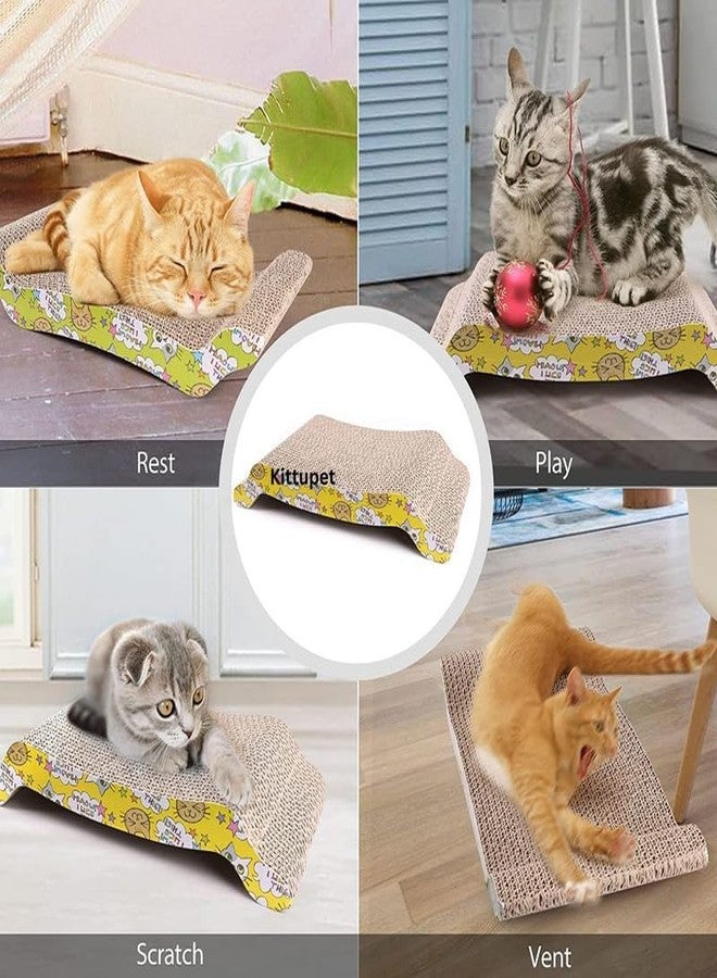 KittuPet cat Scratch pad Reversible cat Scratcher Cardboard cat scratchers for Indoor Cats Sleep Play and Grind Claws Size 38x19x5cm - Image 4